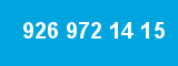926 972 14 15 926 972 14 15
